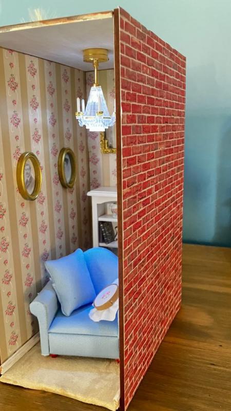 Embossed Red Brick Dollhouse Wallpaper