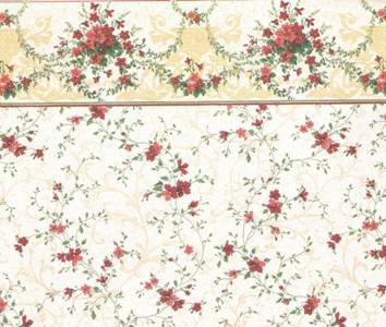 Sonata Burgundy Dollhouse Wallpaper W-W,F